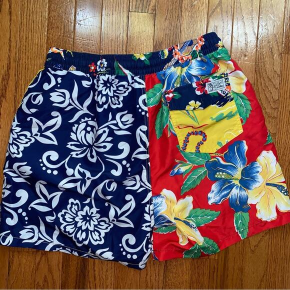 Polo Ralph Lauren Big Boys 5.75” Hawaiian Bear Color Block Swim Trunk XL (18) - Picture 7 of 14